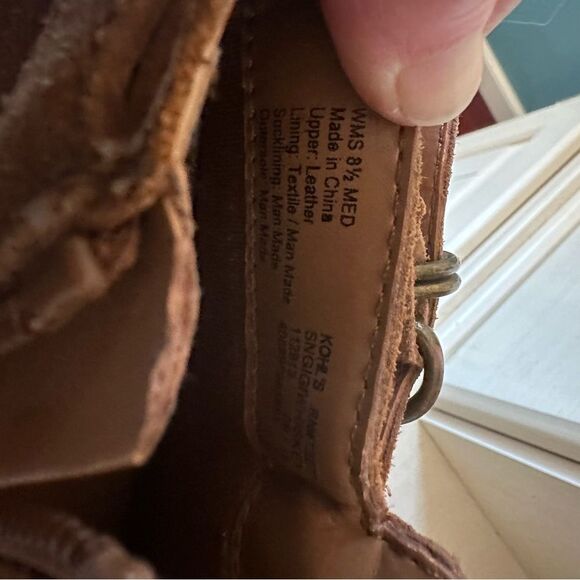 Kohl's Brown Ankle Booties with Western Flair - Picture 2 of 6